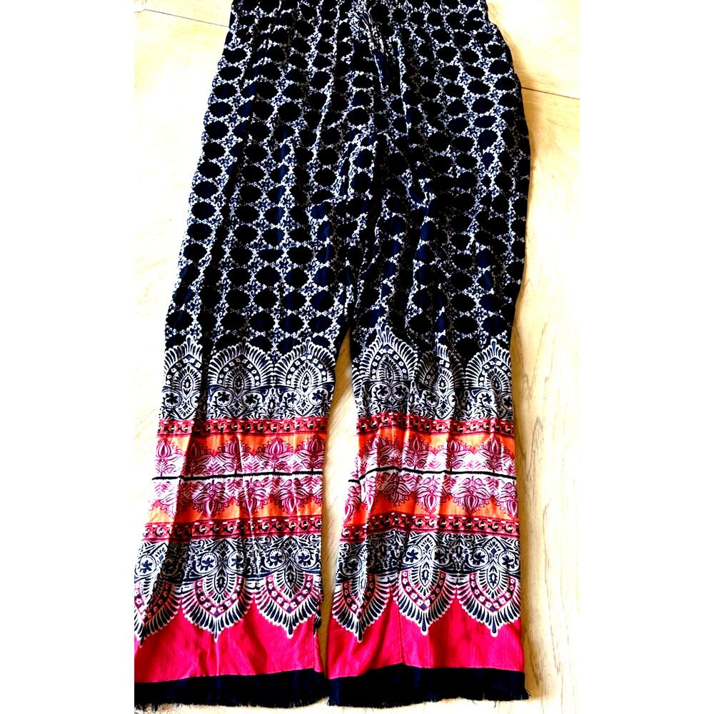 Angie Boho Pants Med Fringe Gypsy Whimsy Tribal Ethnic Unique Festival Retro